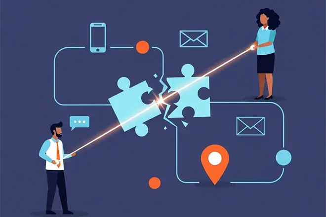 تصویر وکتور ارتباط و مشاوره مستقیم با تیم آژانس دیجیتال مارکتینگ تیاسوشال