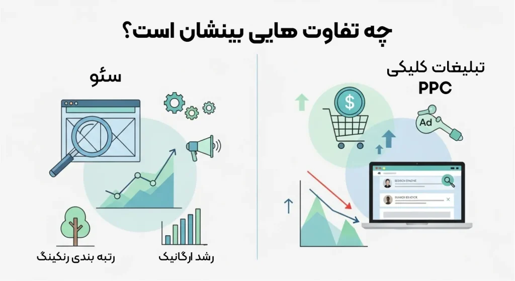 تفاوت سئو (SEO) و تبلیغات پولی (PPC) چیست؟